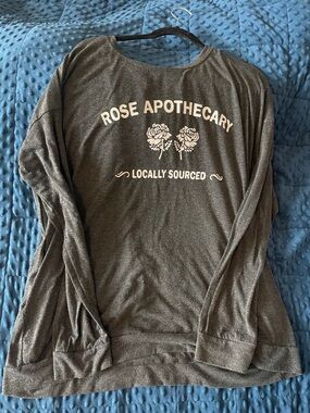 Rose Apothecary 'Locally Sourced' Graphic Long Sleeve Tee - Charcoal